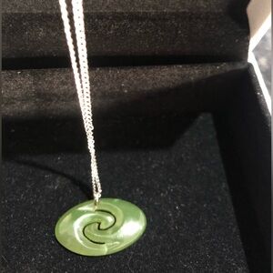 Jade Pendant and Silver Chain